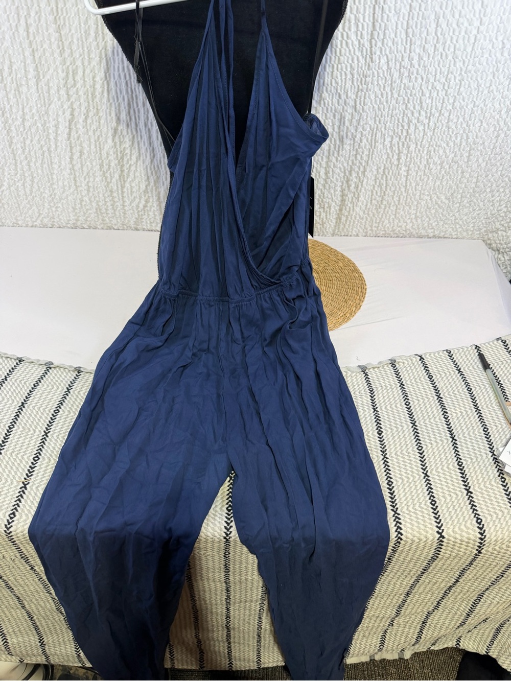 Lulu's Navy Wrap-Front Sleeveless Jumpsuit